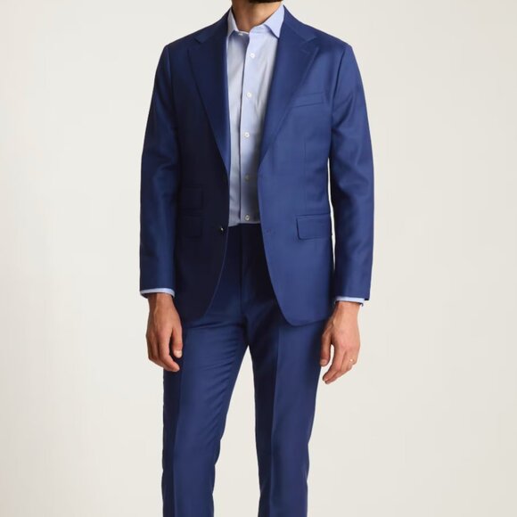 Massimo Dutti Super 140 Men's Blue Suit - Picture 1 of 8